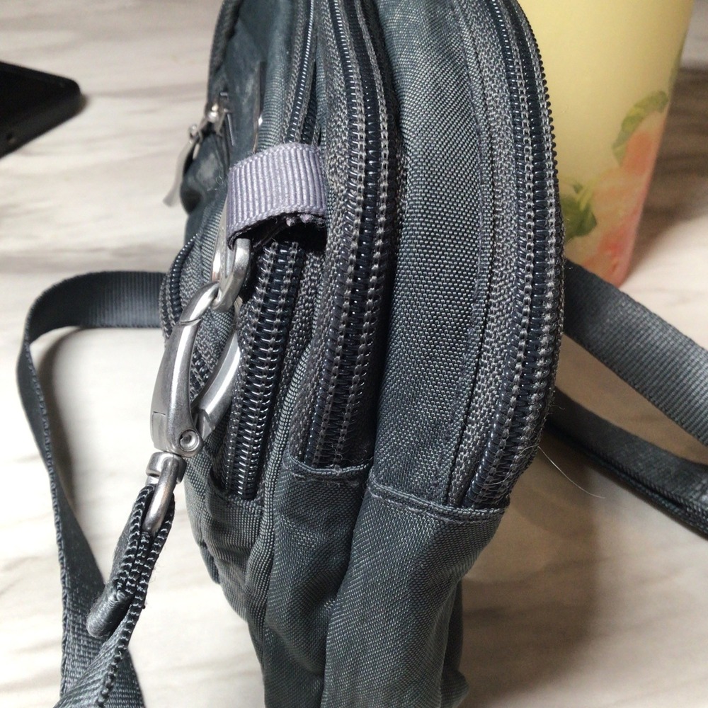 BAGGALLINI GRAY TRIPLE ZIP BAG ADJUSTABLE STRAP CROSSBODY- BELT BAG-TRAVEL PURSE - Picture 14 of 14